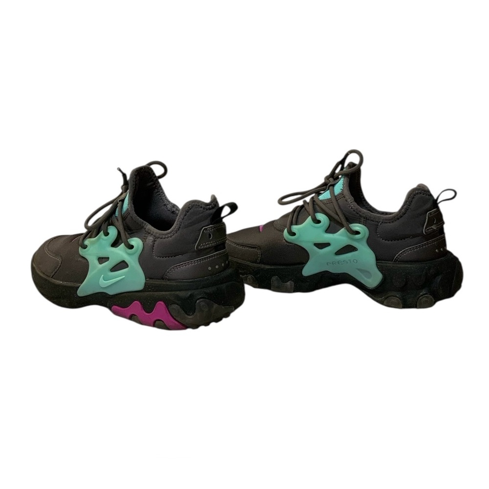 Nike Presto React Youth Gray/Pink/Teal Running Sneakers - Picture 5 of 7